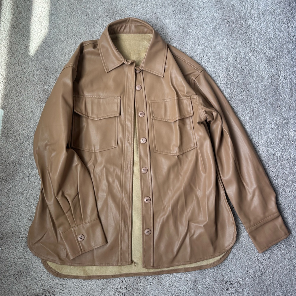 Women’s faux leather Shacket